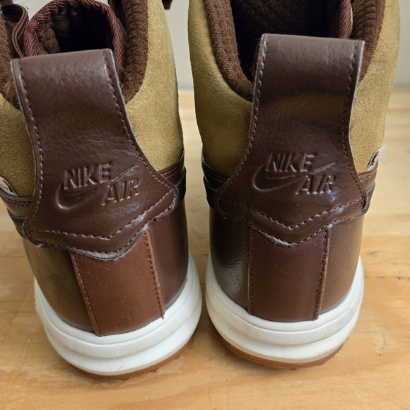 Nike Air Force 1 Boots Men\'s 9 Brown Maroon Red Leather High Top Trainers Gold main image 9